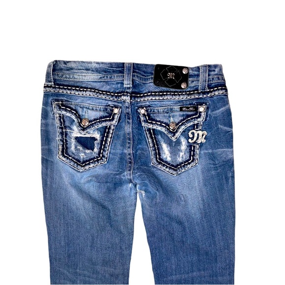 MISS ME Designer distressed easy boot jeans women’s size 29 8 - Picture 11 of 14